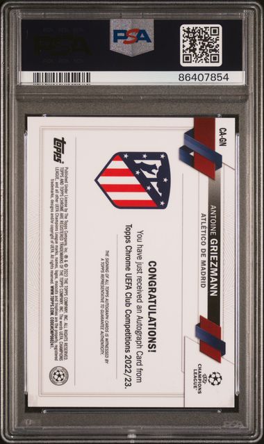 Antoine Griezmann #GN Chrome Autograph Aqua Lava Refractor PSA 10 [2022-23 Topps Chrome Uefa]