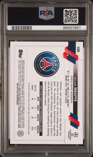 Kylian Mbappe #100 SP PSA 9 [2022-23 Topps Uefa Club Competitions]