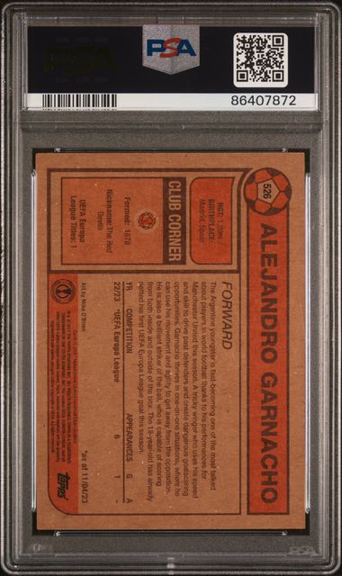 Alejandro Garnacho #526 PSA 10 [2023 Topps Living Uefa Champions League]