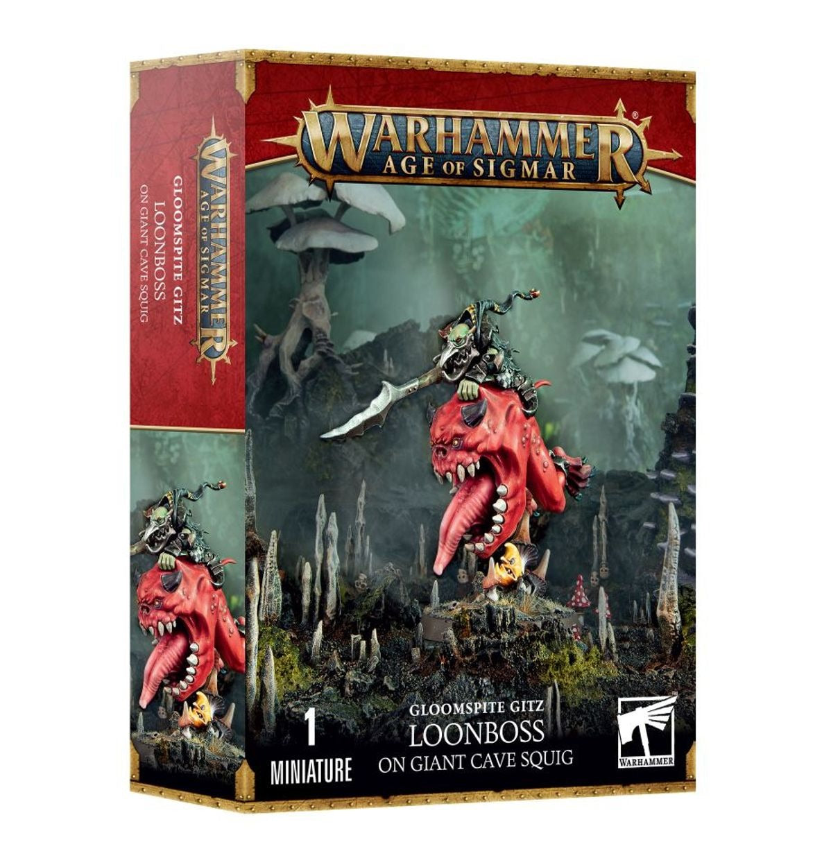 Age of Sigmar: Gloomspite Gitz - Loonboss on Giant Cave Squig