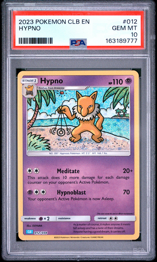 Hypno #012 Pokemon Clb-trading Card Game Classic Blastoise & Suicune EX Deck 2023 PSA 10