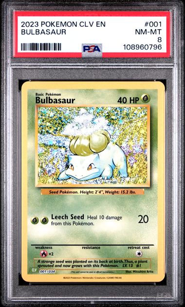 Bulbasaur #1 PSA 8 [Pokemon CLV Trading Card Game Classic 2023]