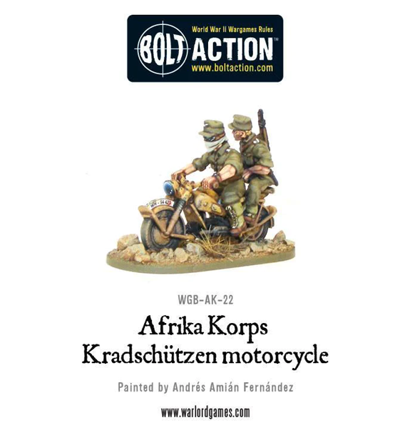 Bolt Action: Afrika Korps - Kradschutzen motorcycle (Eng)