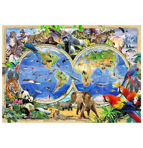 Animal Kingdom Map XL - 1000 (puslespil)