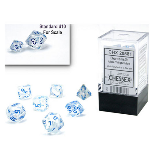 Borealis™ – Mini-Polyhedral Icicle/light blue Luminary 7-Die Set