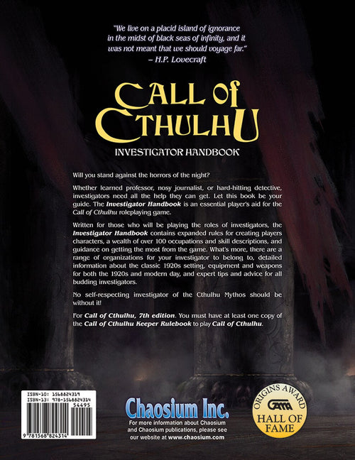 Call of Cthulhu RPG: Investigator Handbook (Eng)