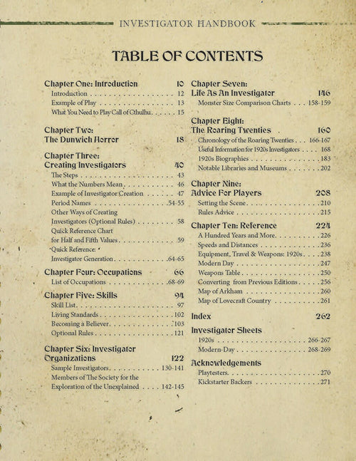 Call of Cthulhu RPG: Investigator Handbook (Eng)