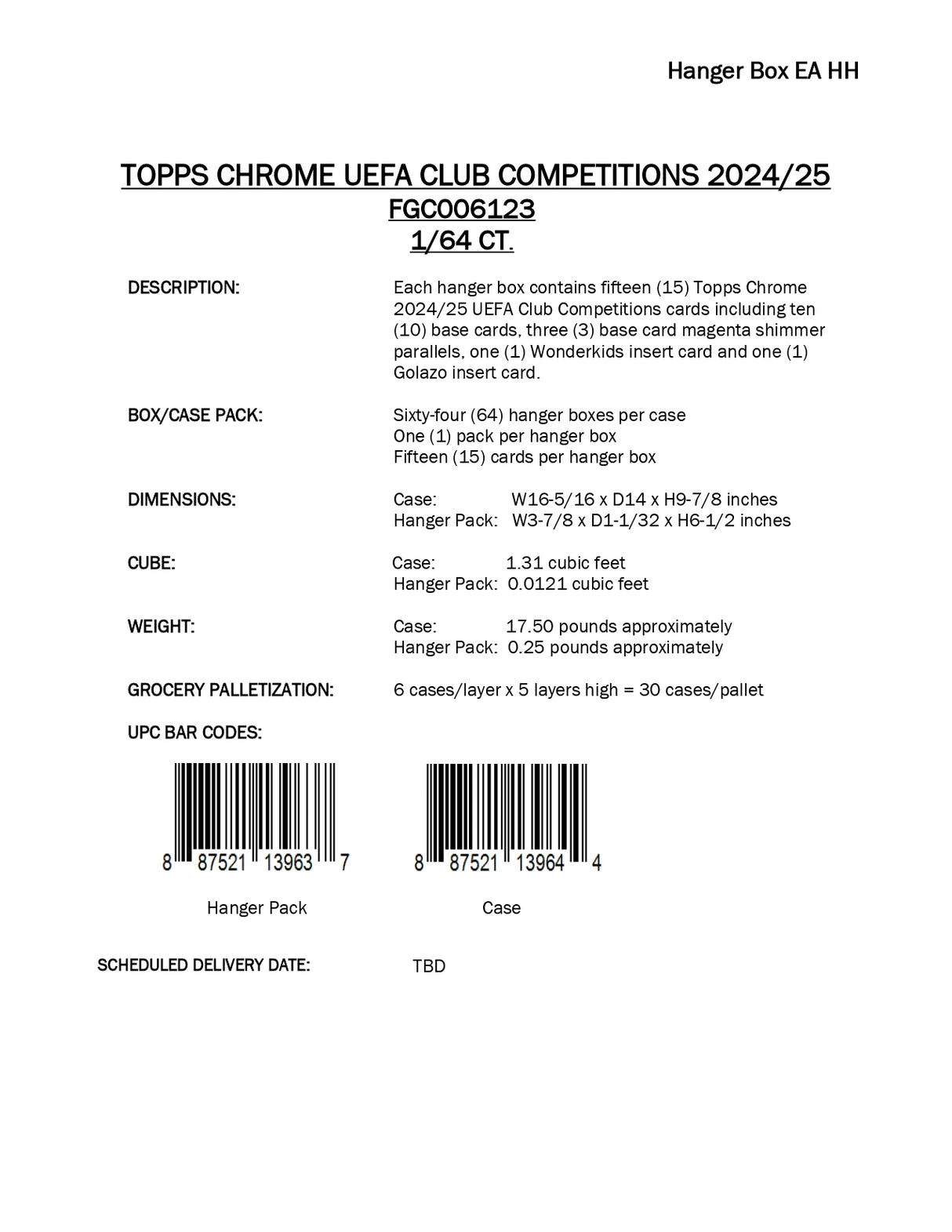 Topps Chrome UEFA Club Competitions 2024/25 - Hanger Pack