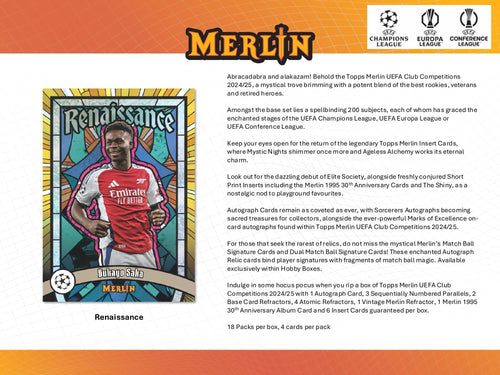 Topps Merlin Chrome UEFA 2024/25 - Hobby Box