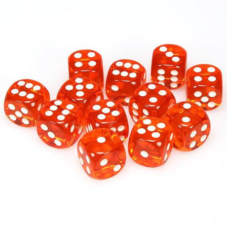 Translucent – 16mm d6 Orange w/white Dice Block™