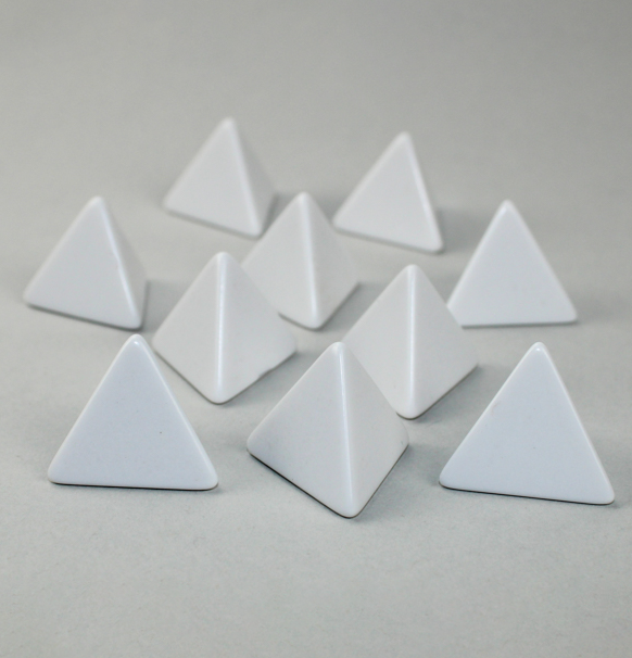 Opaque: Polyhedral - 10x White Blank 4-sided dice