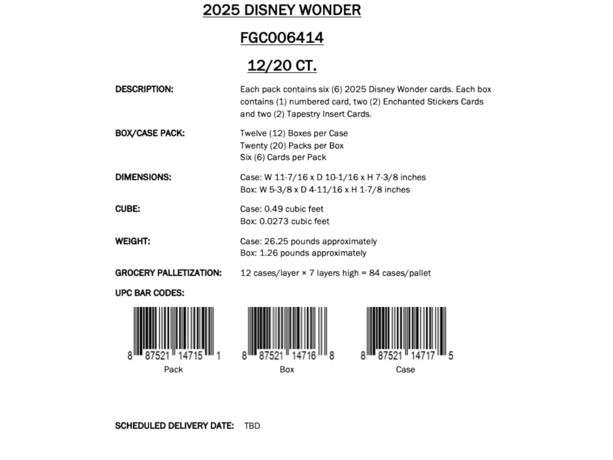 Topps Disney Wonder 2025 - Hobby Box