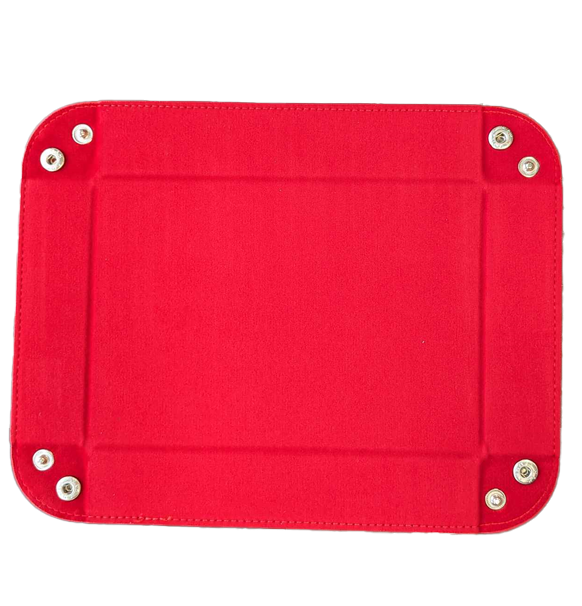 Rectangular Folding Dice Tray - Red