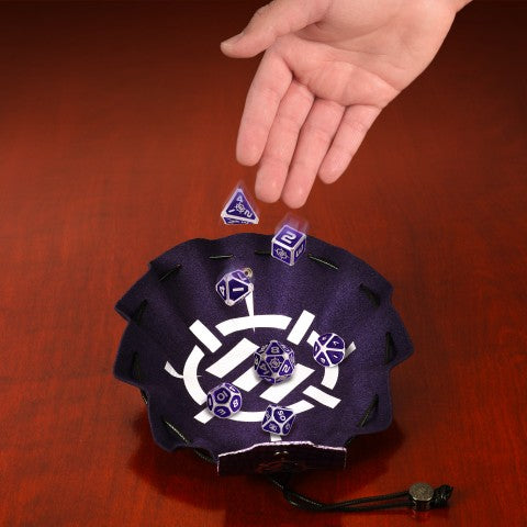 Enhance Metal Dice Set with Dice Bag (Collectors Edition Purple) (Polyhedral Set)