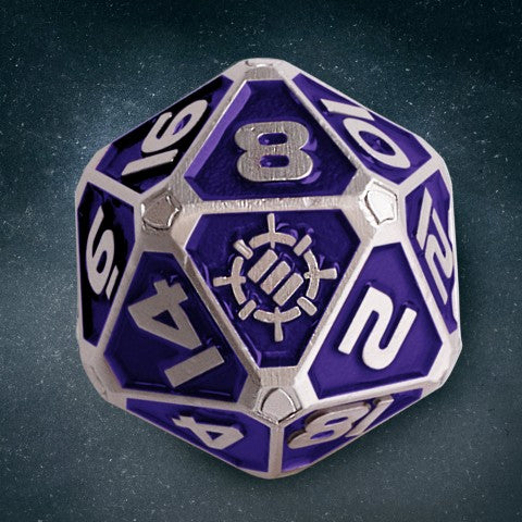 Enhance Metal Dice Set with Dice Bag (Collectors Edition Purple) (Polyhedral Set)