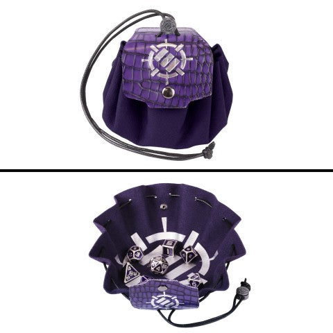 Enhance Metal Dice Set with Dice Bag (Collectors Edition Purple) (Polyhedral Set)