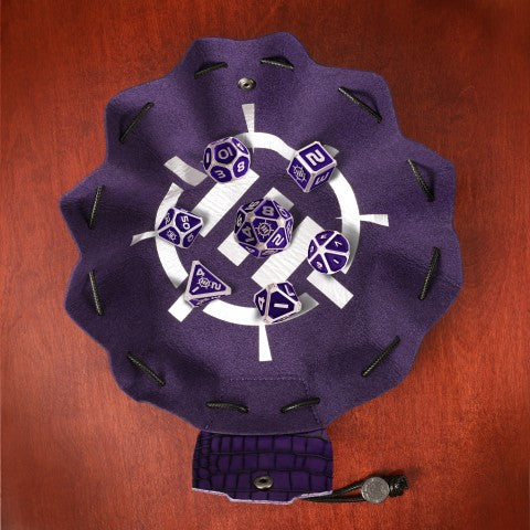 Enhance Metal Dice Set with Dice Bag (Collectors Edition Purple) (Polyhedral Set)