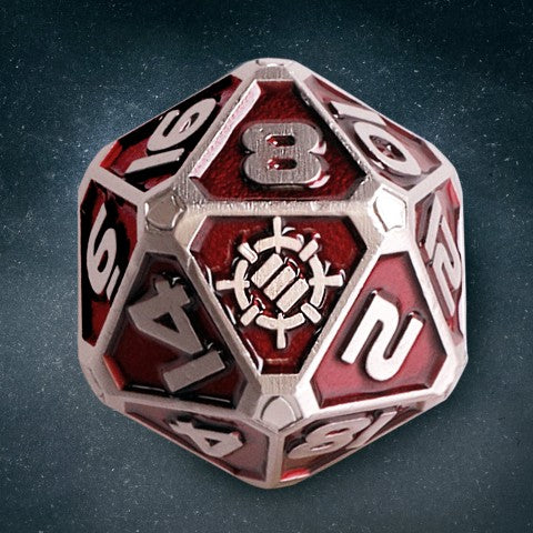 Enhance Metal Dice Set with Dice Bag (Collectors Edition Red) (Polyhedral Set)