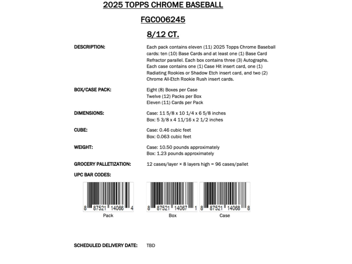 Topps Chrome Baseball 2025 - Jumbo Box