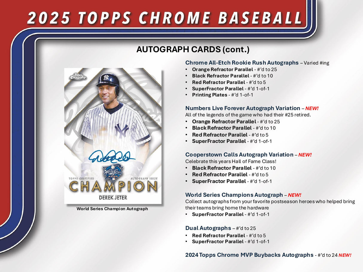 Topps Chrome Baseball 2025 - Jumbo Box