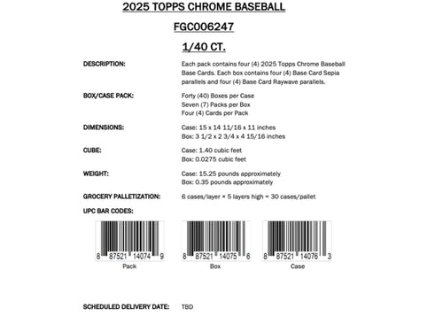 Topps Chrome Baseball 2025 - Value Box