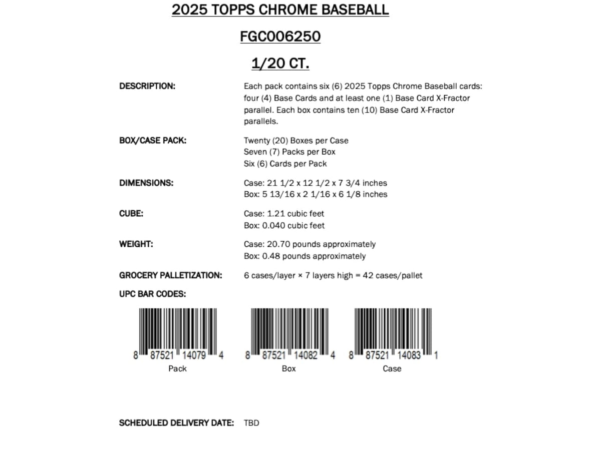 Topps Chrome Baseball 2025 - Mega Box