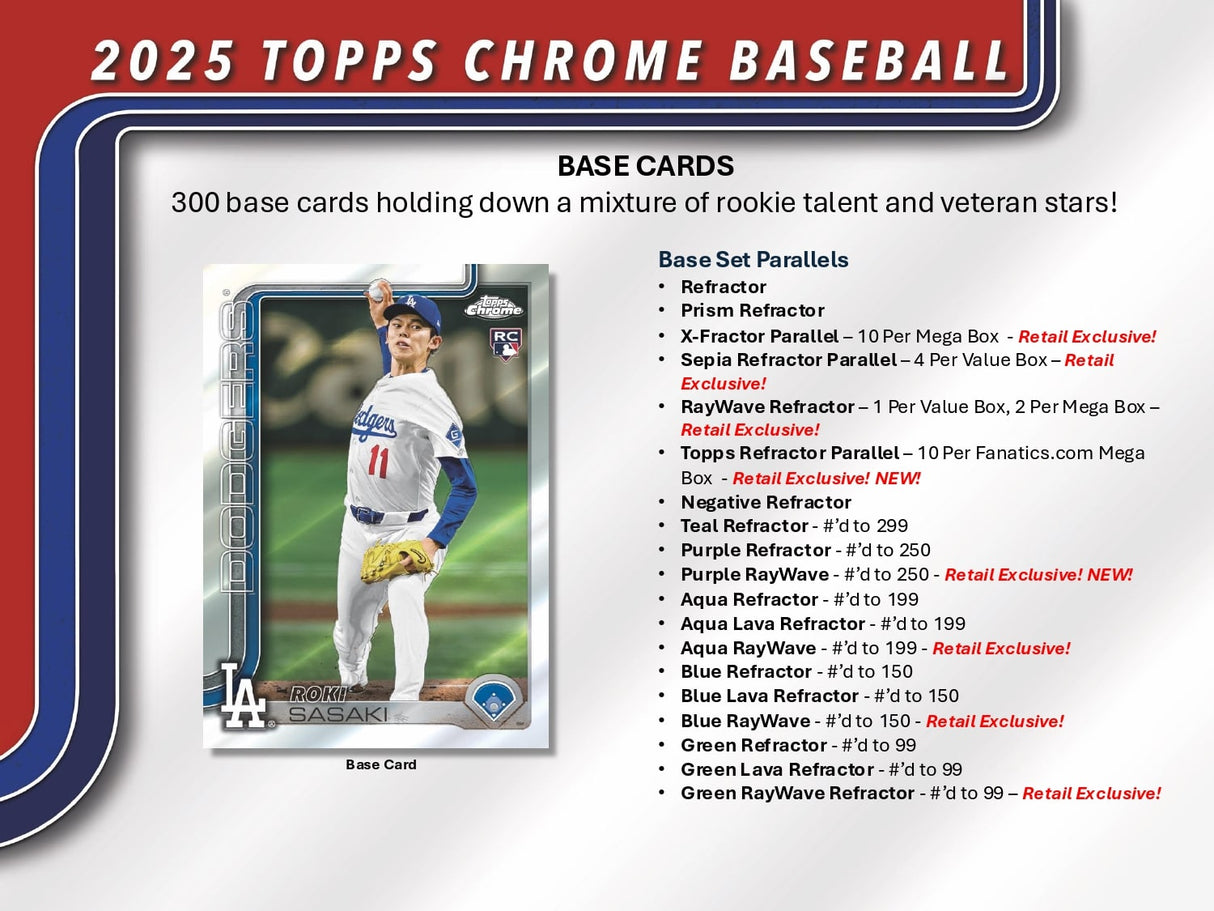 Topps Chrome Baseball 2025 - Mega Box