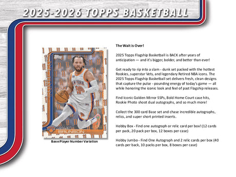 [Livebreak] Topps NBA Basketball Flagship 2025/26 - Jumbo Pack (Læs produktbeskrivelsen)