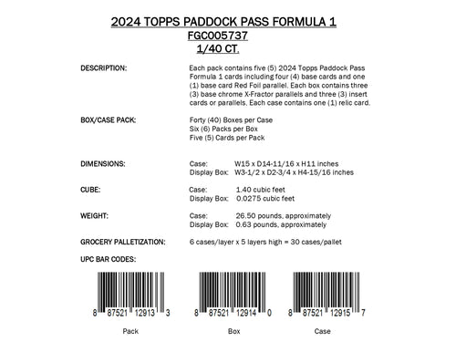 Topps Paddock Pass Formula 1 2024 - Value Box