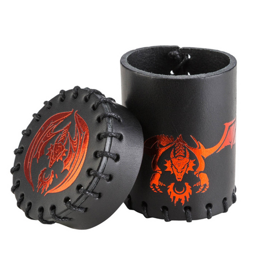 Flying Dragon Black & red Leather Dice Cup