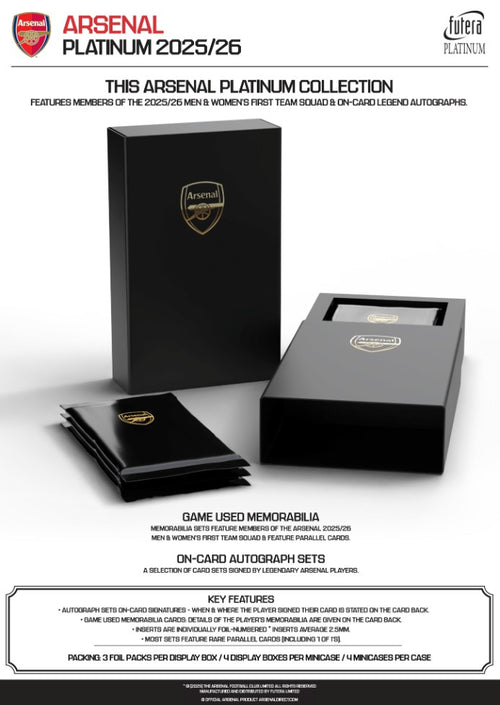 Futera Arsenal Platinum 2025/26 - Hobby Box