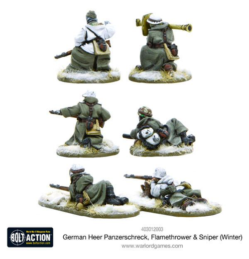 Bolt Action: German Heer Panzerschreck Flamethrower & Sniper teams - Winter (Eng)