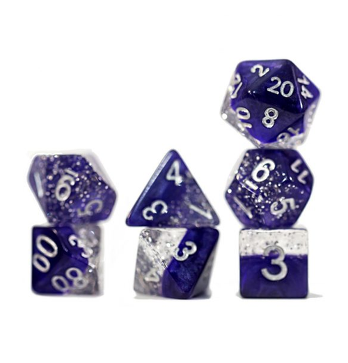 Halfsies Dice: Polyhedral Dice Set - Sparkle Edition