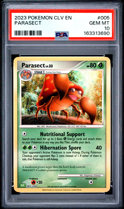 Parasect #005 Pokemon Clv-trading Card Game Classic Venusaur & Lugia EX Deck 2023 PSA 10
