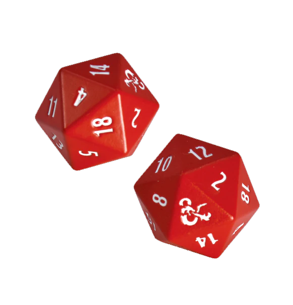 Dungeons & Dragons: Heavy Metal Red and White - D20 Dice Set