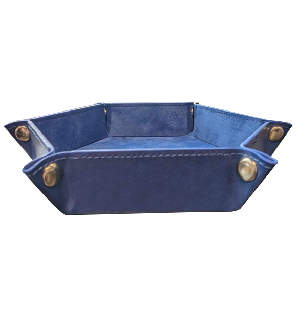 Hexagonal Folding Dice Tray - Blue