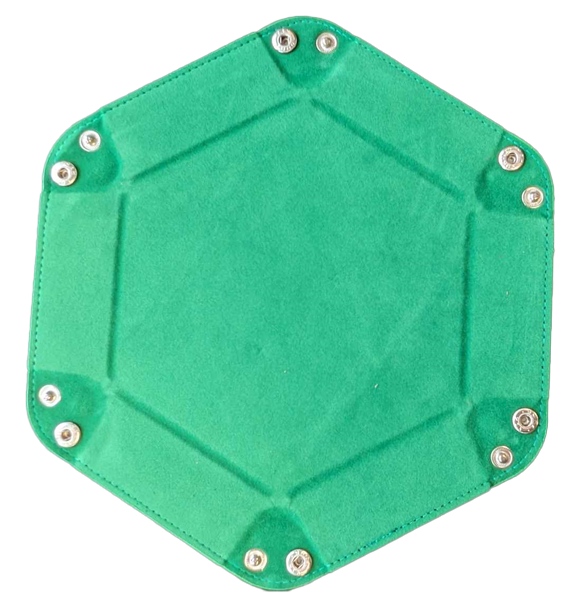Hexagonal Folding Dice Tray - Green
