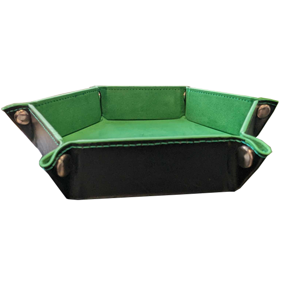 Hexagonal Folding Dice Tray - Green