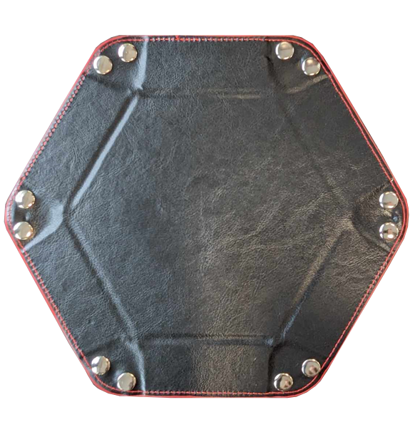 Hexagonal Folding Dice Tray - Red