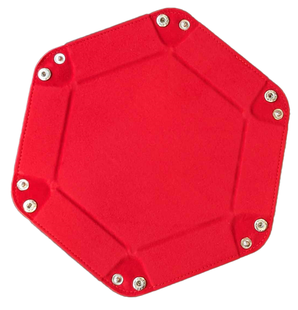 Hexagonal Folding Dice Tray - Red