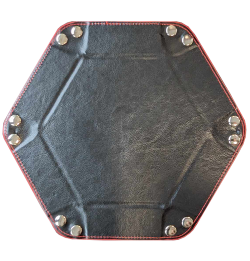 Hexagonal Folding Dice Tray - Red