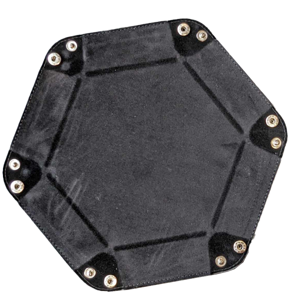 Hexagonal Folding Dice Tray - Black