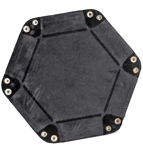 Hexagonal Folding Dice Tray - Black