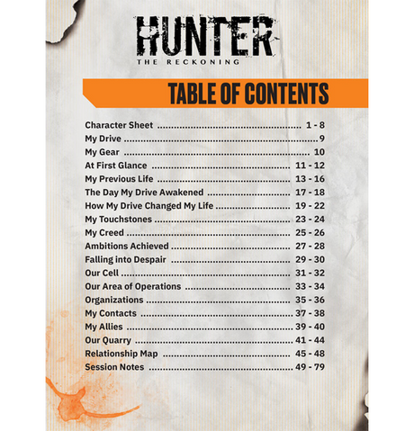 Hunter the Reckoning: 5th edition - Character Journal (Eng)