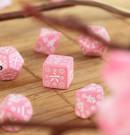 Japanese: Polyhedral Dice Set - Sweet Spring Memory