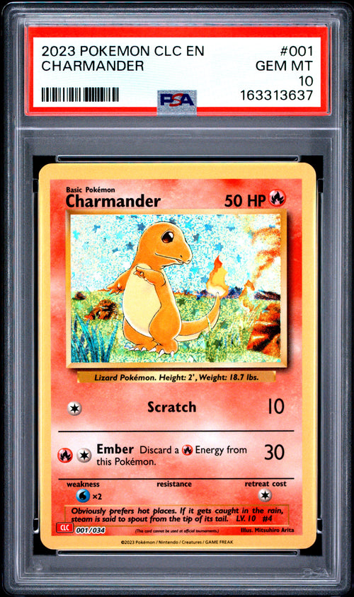 Charmander #001 Pokemon Clc-trading Card Game Classic Charizard & Ho-oh EX Deck 2023 PSA 10