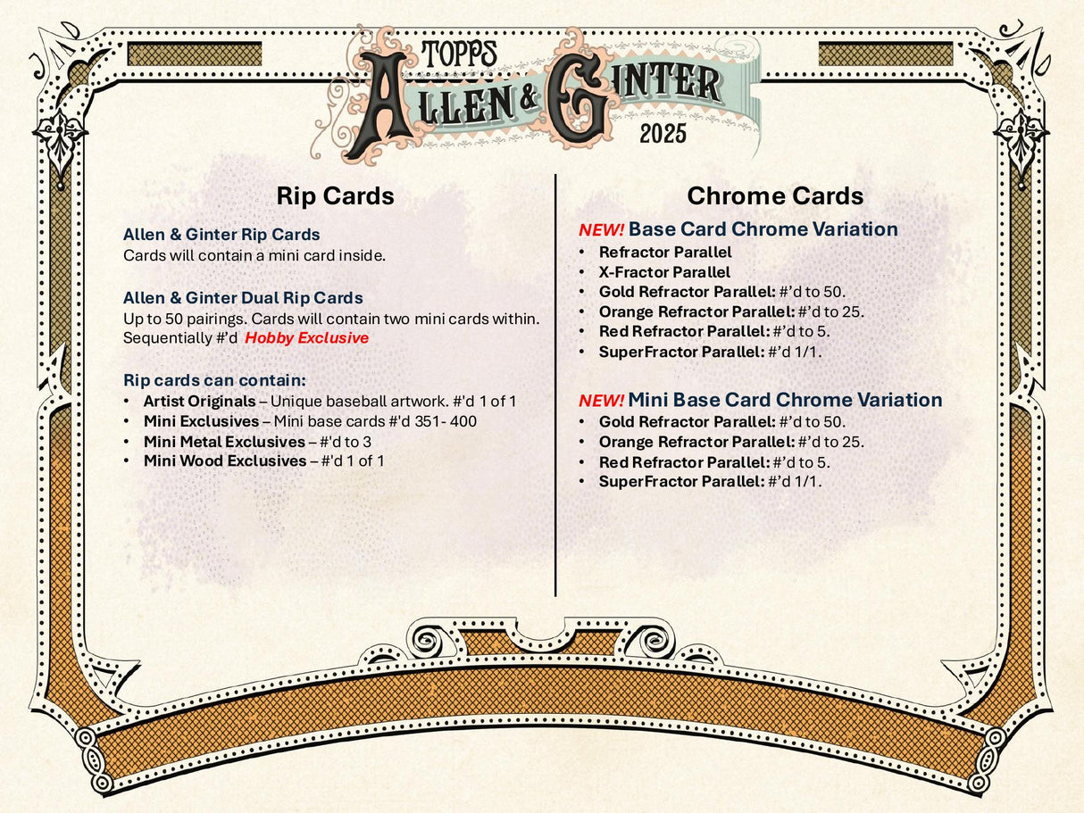 Topps Allen & Ginter Baseball 2025 - Hobby Box