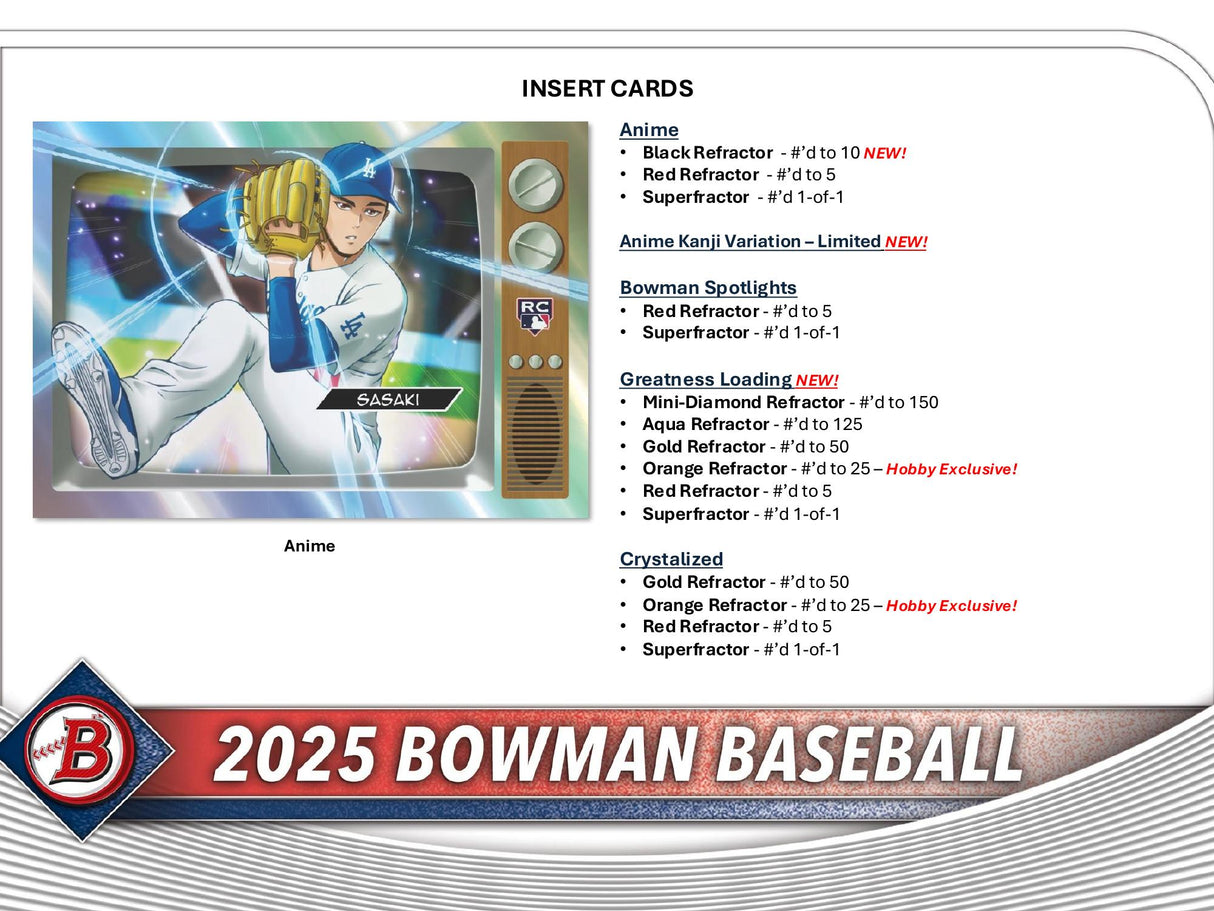 Topps Bowman Baseball 2025 - Hobby Box