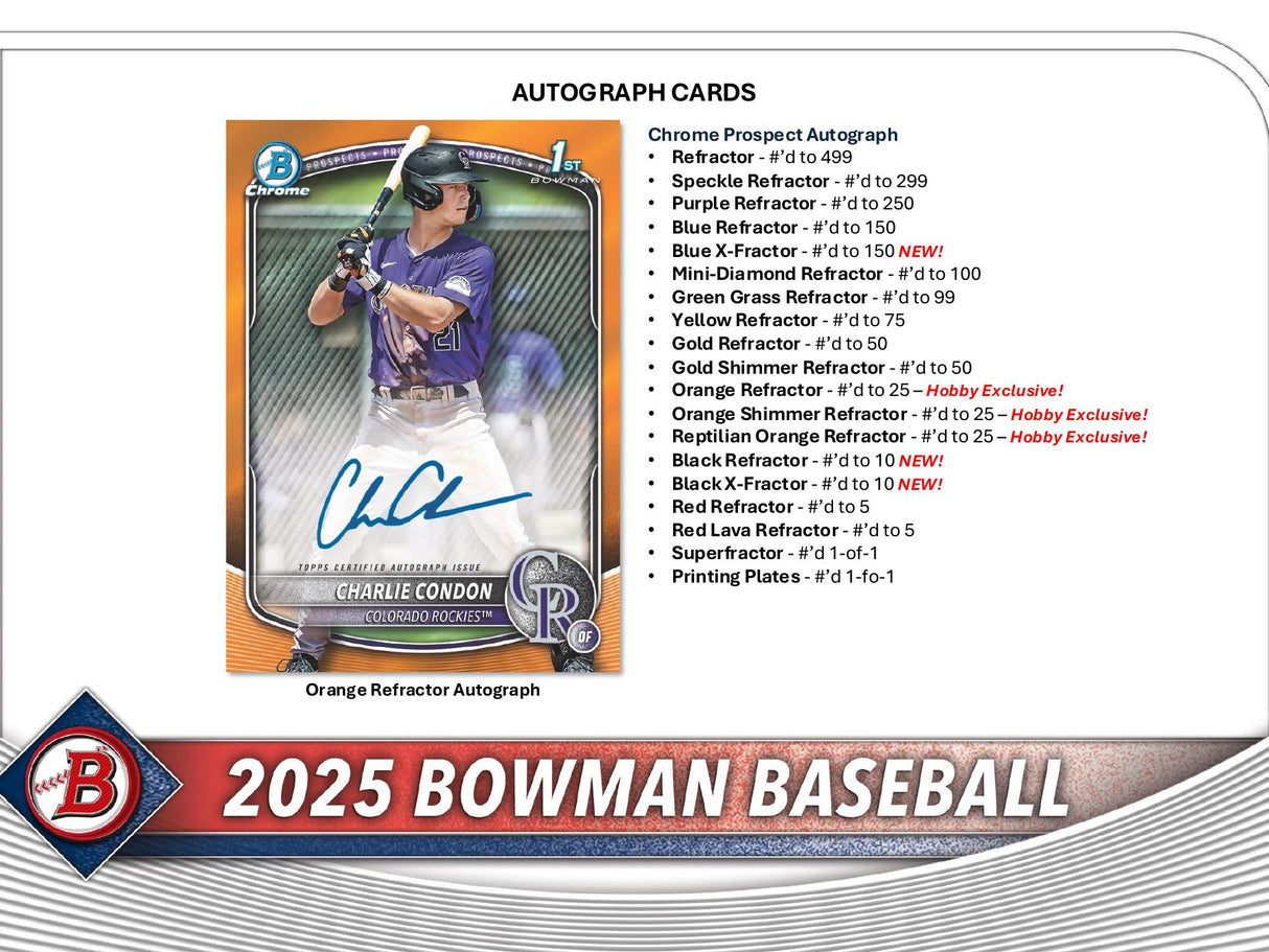 Topps Bowman Baseball 2025 - Hobby Box