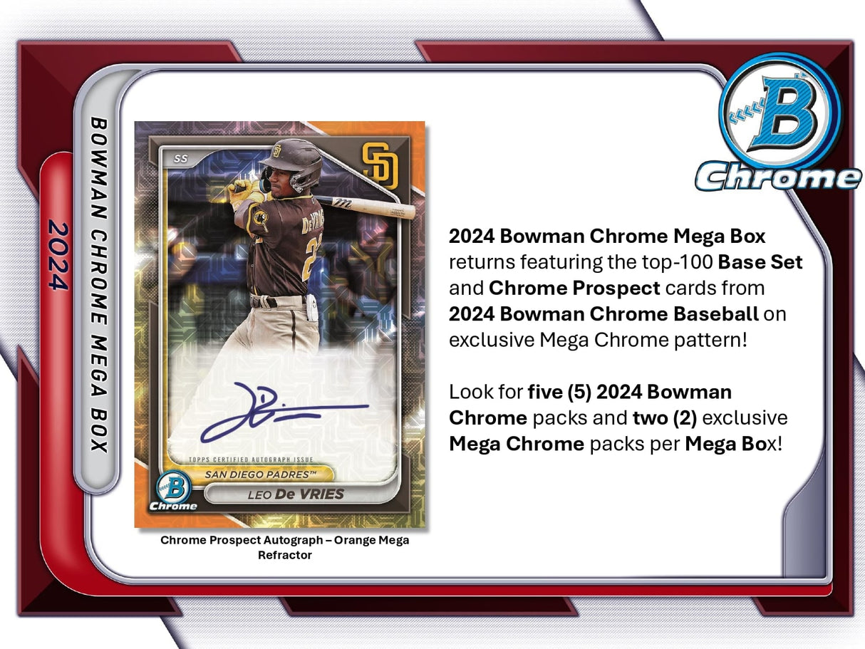 Topps Bowman Chrome Baseball 2024 - Mega Box